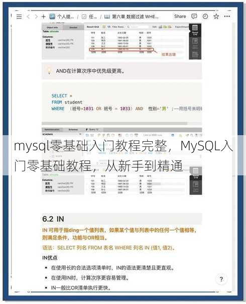 mysql零基础入门教程完整