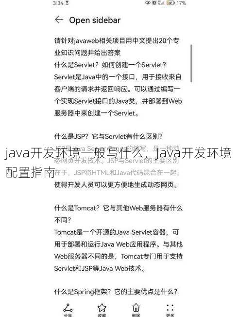 java开发环境一般写什么