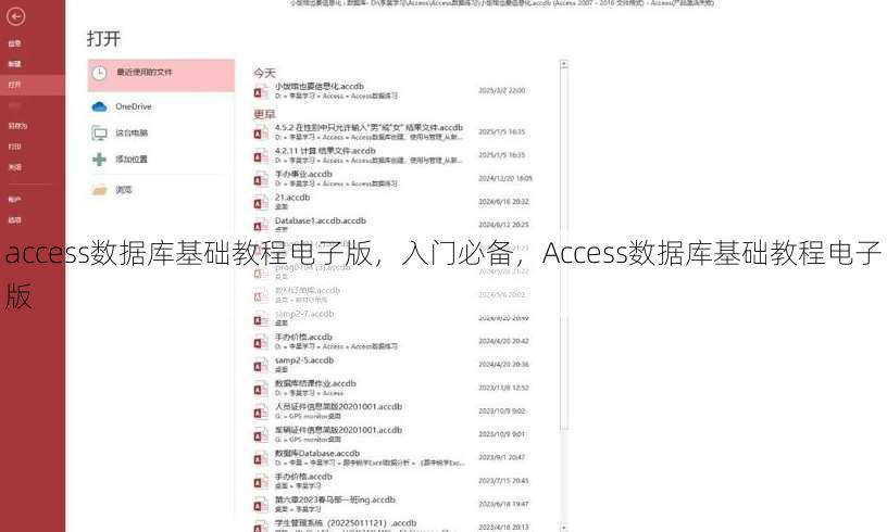 access数据库基础教程电子版