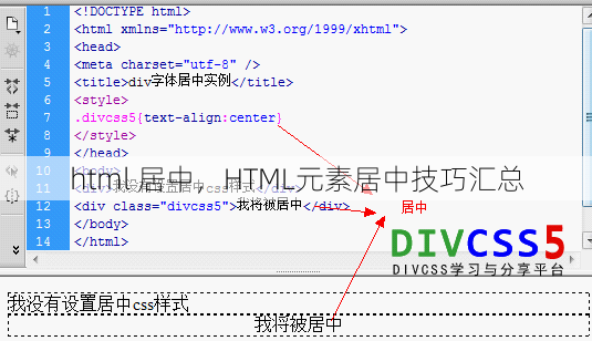 html 居中