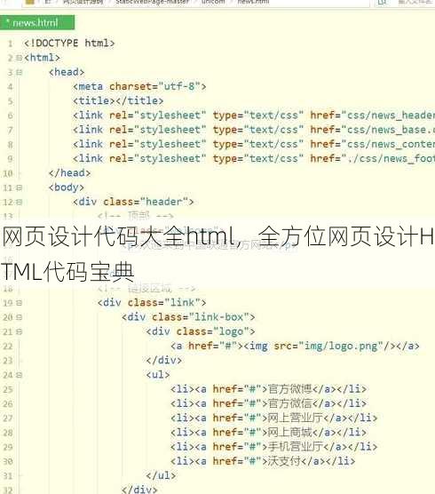 网页设计代码大全html
