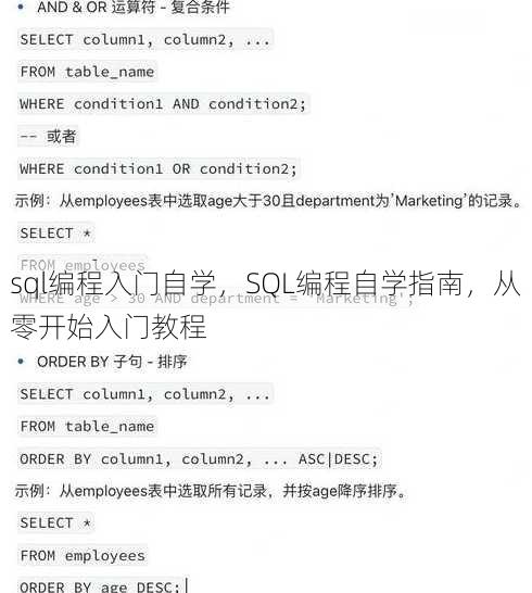 sql编程入门自学