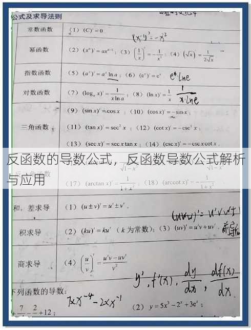 反函数的导数公式