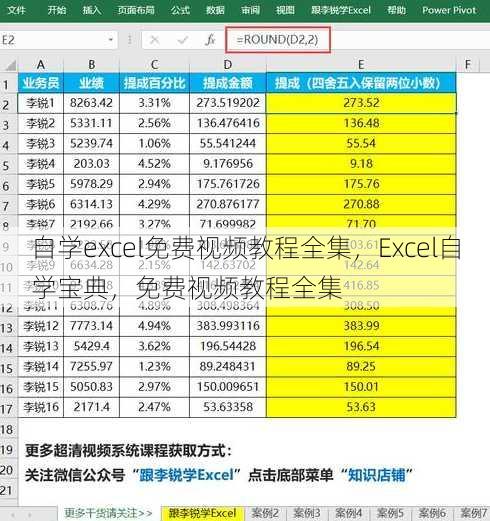 自学excel免费视频教程全集