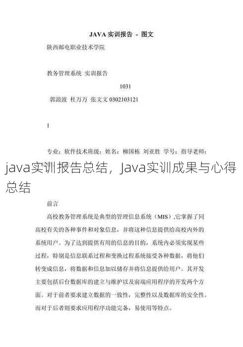 java实训报告总结