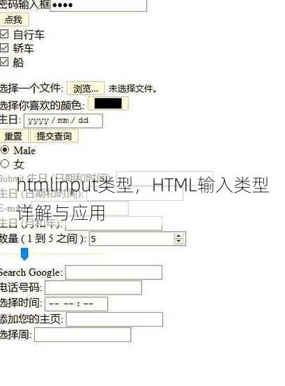 htmlinput类型