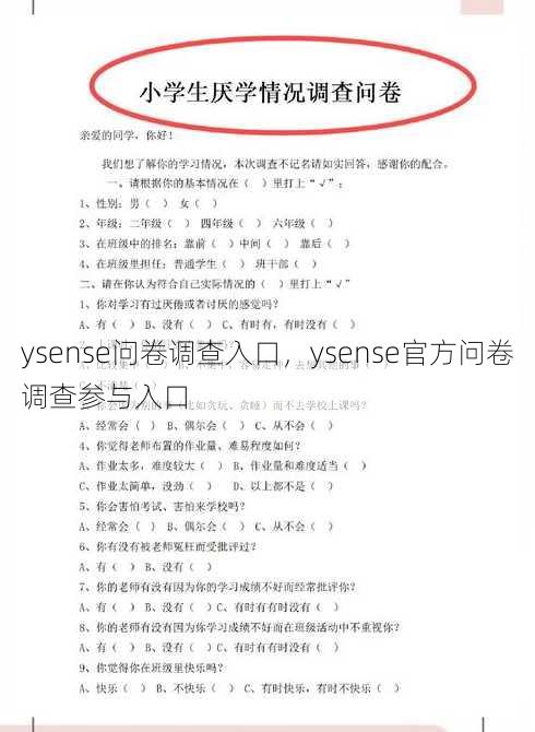 ysense问卷调查入口