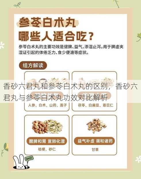 香砂六君丸和参苓白术丸的区别