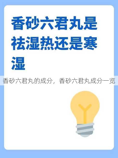 香砂六君丸的成分