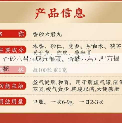 香砂六君丸成分配方