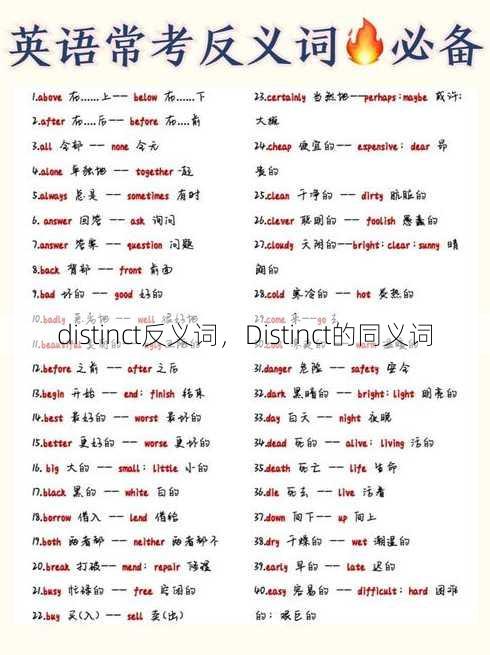 distinct反义词