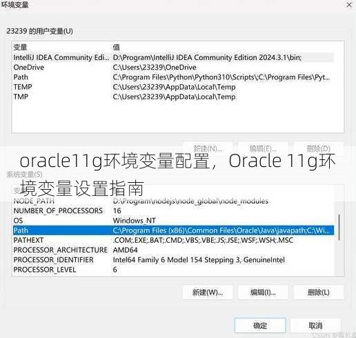 oracle11g环境变量配置