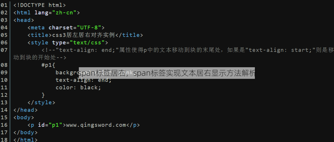 span标签居右