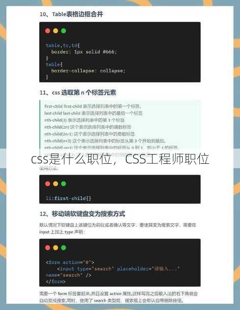 css是什么职位