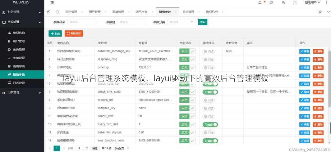 layui后台管理系统模板