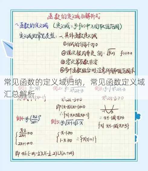 常见函数的定义域归纳