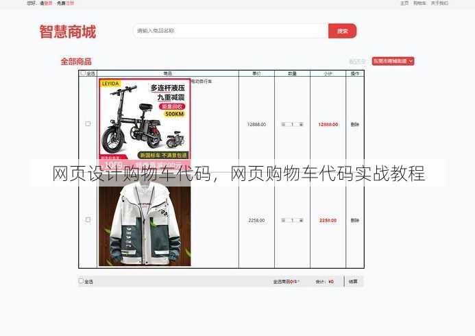 网页设计购物车代码