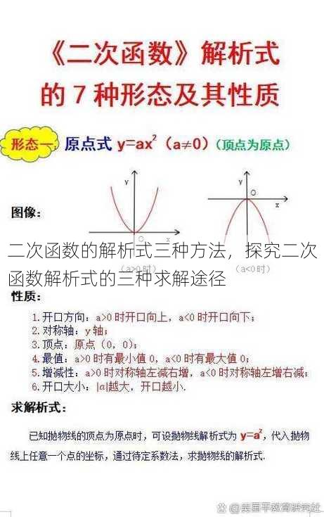 二次函数的解析式三种方法