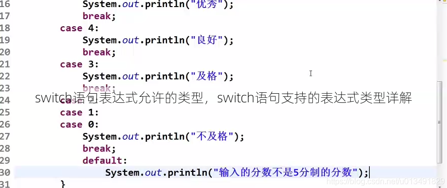 switch语句表达式允许的类型