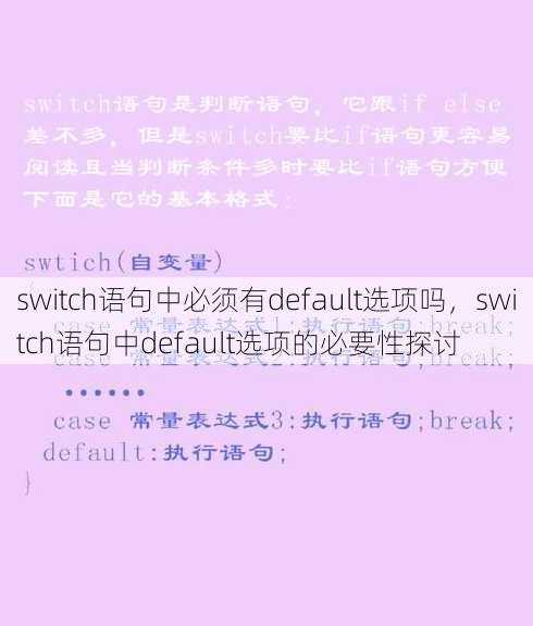 switch语句中必须有default选项吗