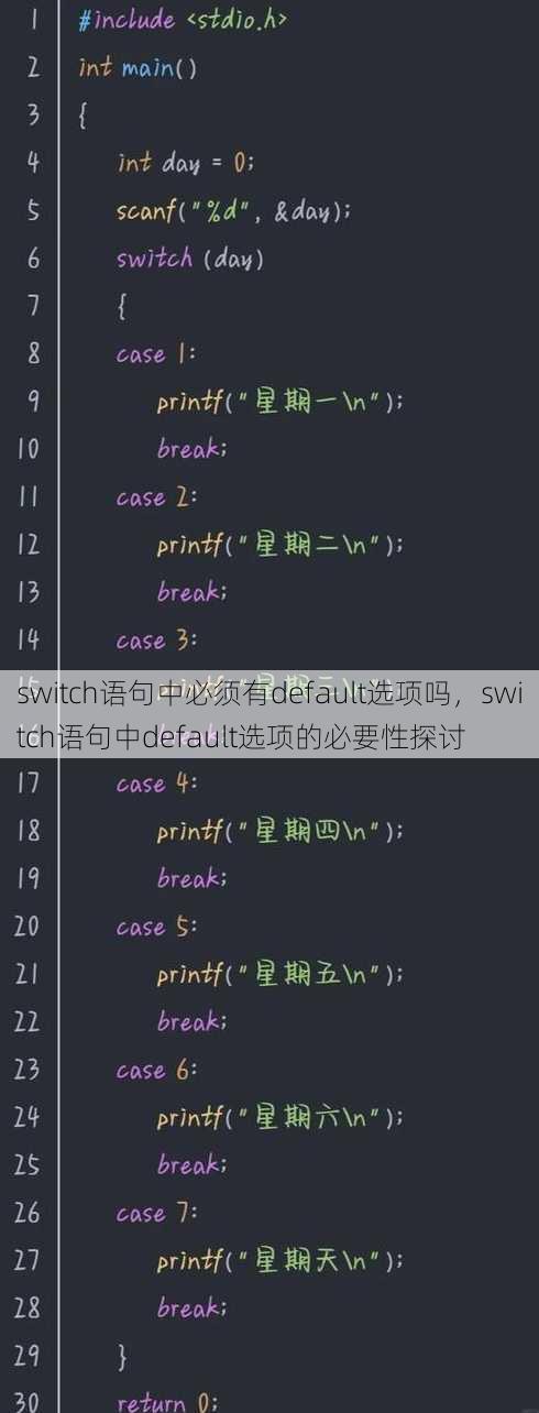 switch语句中必须有default选项吗