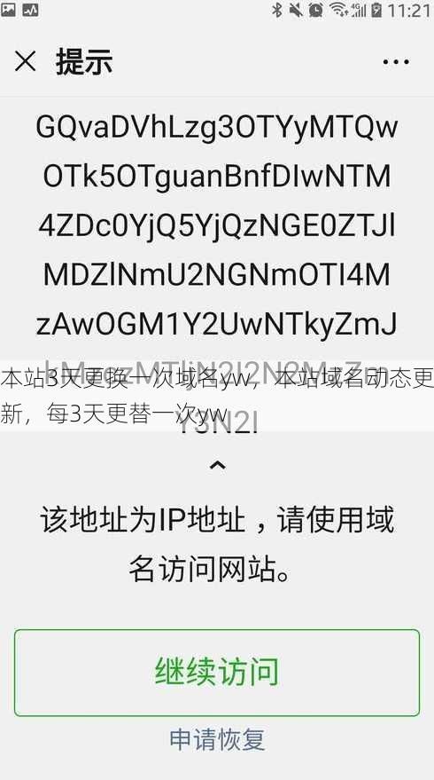 本站3天更换一次域名yw