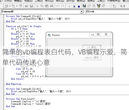 简单的vb编程表白代码