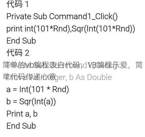 简单的vb编程表白代码