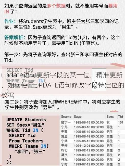 update语句更新字段的某一位