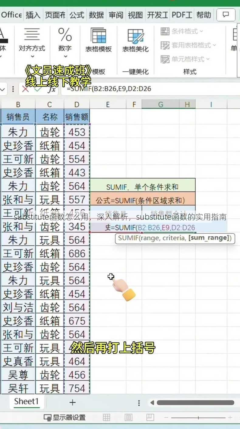 substitute函数怎么用
