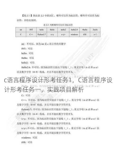 c语言程序设计形考任务1