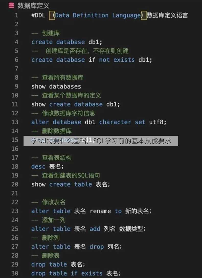 学sql需要什么基础