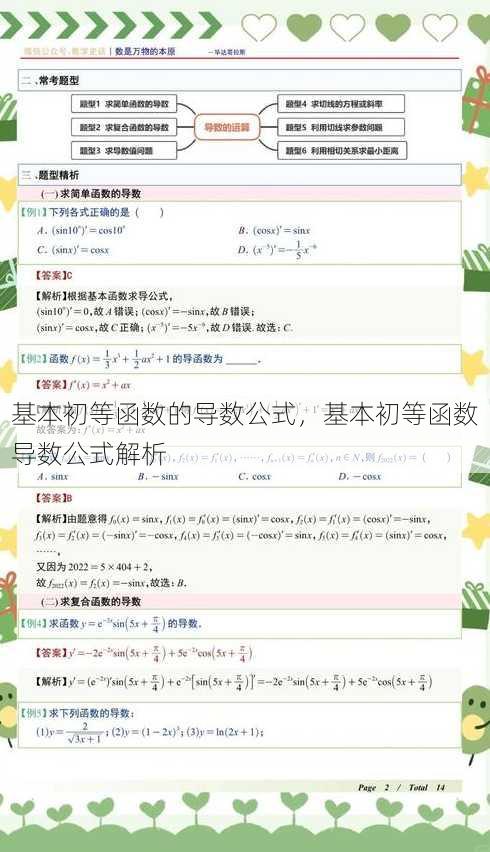 基本初等函数的导数公式