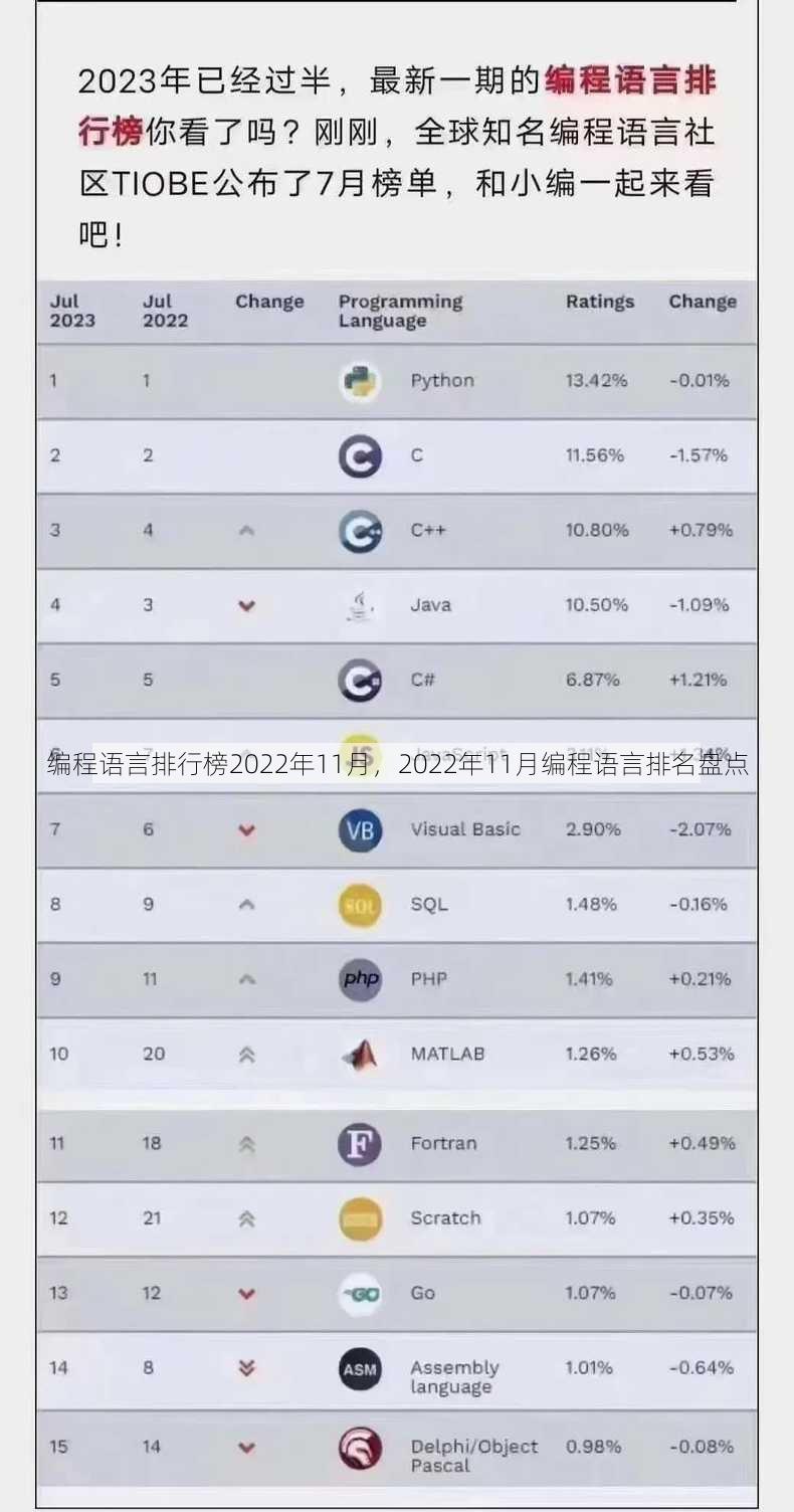 编程语言排行榜2022年11月