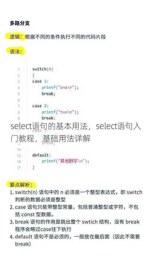 select语句的基本用法