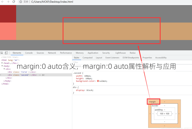 margin:0 auto含义