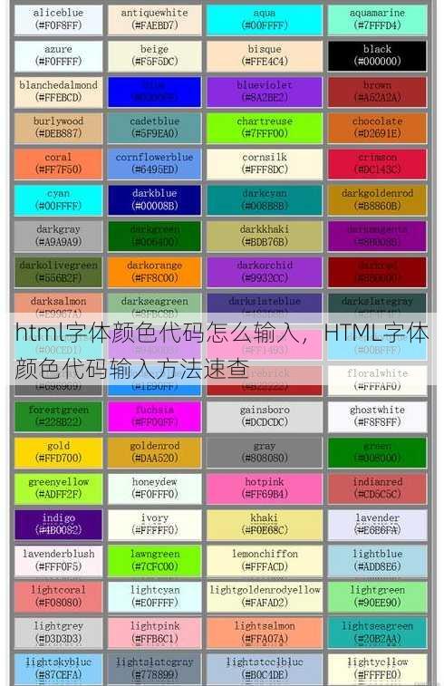 html字体颜色代码怎么输入