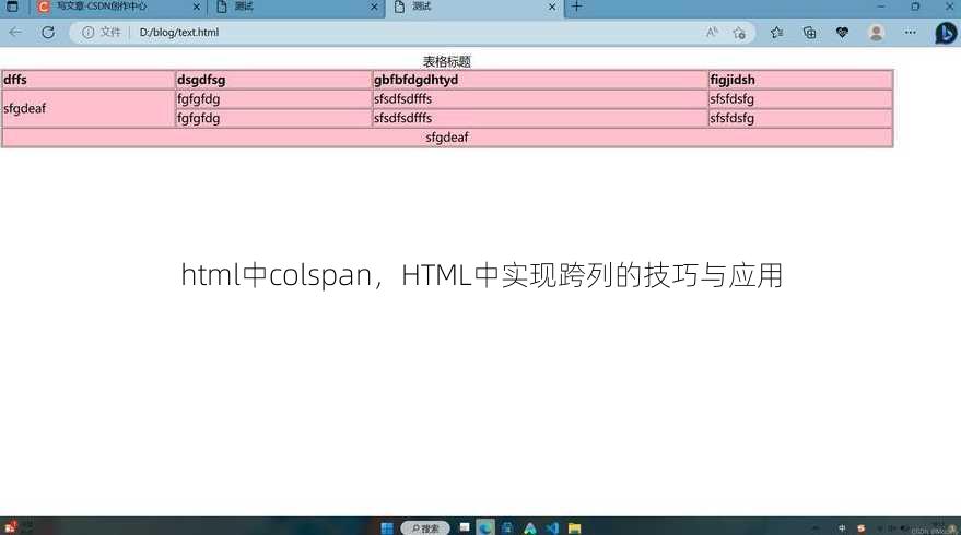 html中colspan