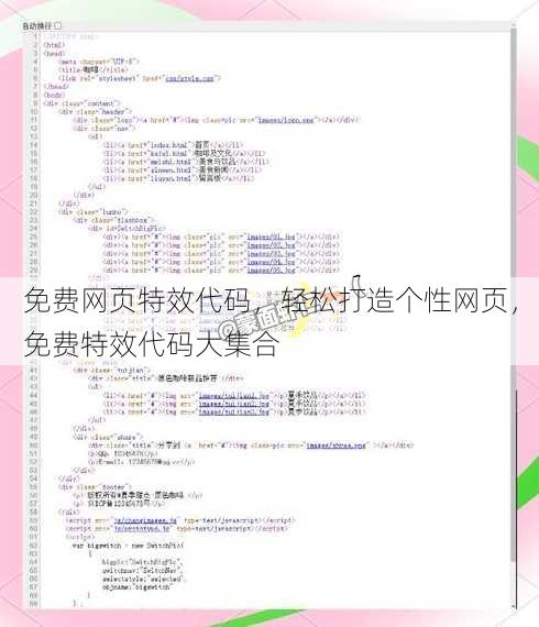 免费网页特效代码