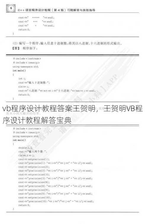 vb程序设计教程答案王贺明
