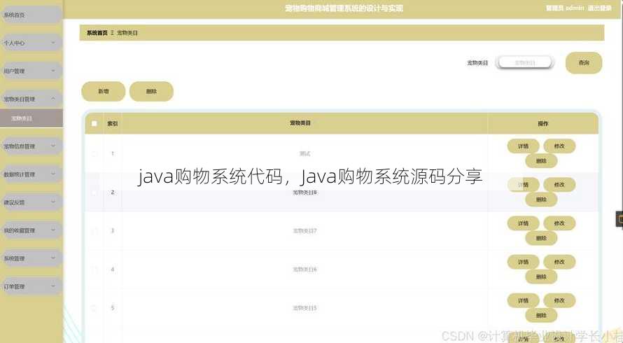 java购物系统代码