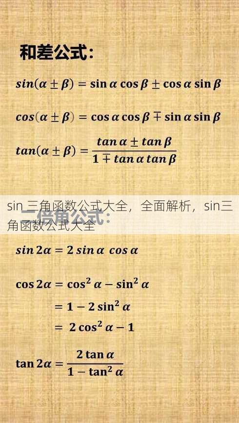 sin 三角函数公式大全