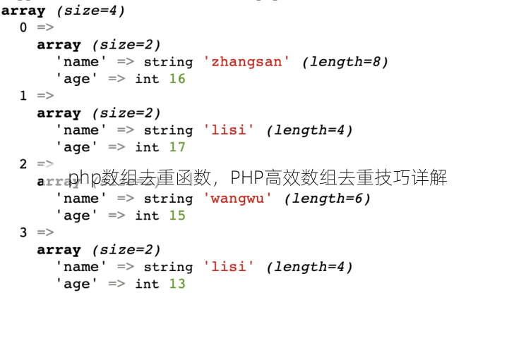php数组去重函数