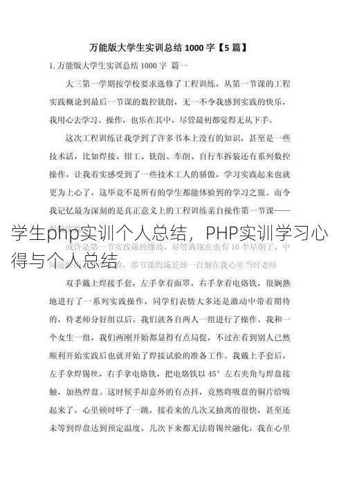 学生php实训个人总结