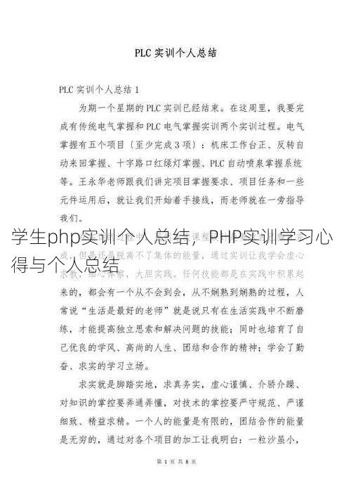 学生php实训个人总结