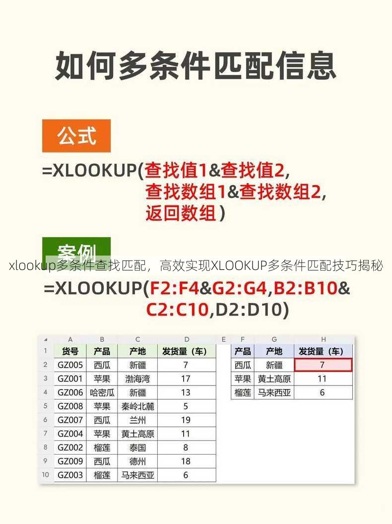 xlookup多条件查找匹配