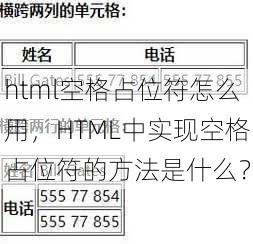 html空格占位符怎么用