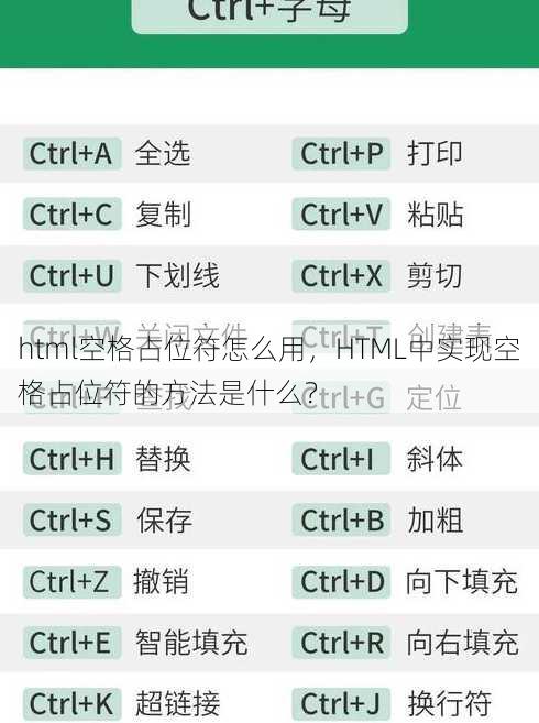 html空格占位符怎么用