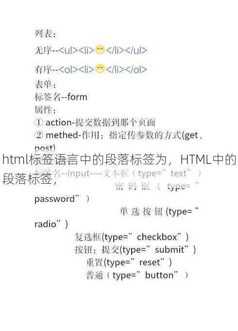 html标签语言中的段落标签为