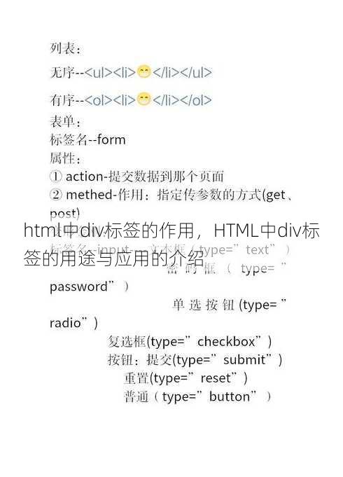 html中div标签的作用